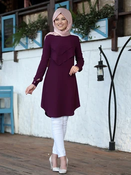 Naiste Tuunika Uus Hooaeg Hijab Islami Tuunika Põranda Mustrit Kvaliteediga Kangast Valmistatud Türgis Ramadan Mubarak Eid Dubai