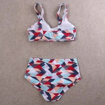 Naiste Ujumisriided Ruuduline Prindi Bikiinid Komplekti Naiste Ujumistrikoo Monokini Polsterdatud trikoo Tankini XXL Pluss Suurus Beachwear 2020 Uus