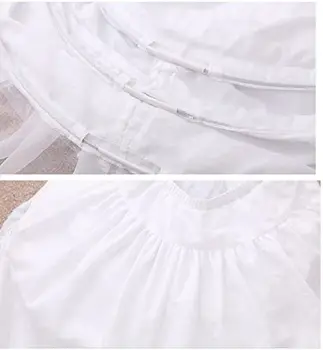 Naiste Valge 3 Hoop Petticoat Seelik Underskirt Pits Lolita Kleit Crinoline Reguleeritav 149085