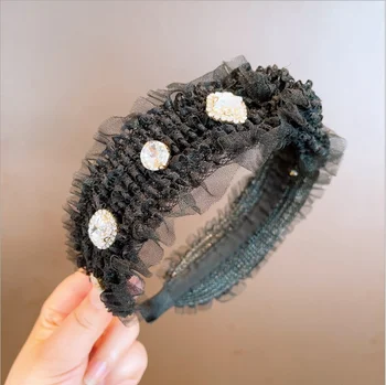 Naiste hairbands Silma lace center keerdsilmusena tsirkoon valge teemant peapaelad