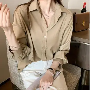 Naiste särk valge tavaline värv lahti ülepaisutatud pluus naiste pluus lahti korea taskud