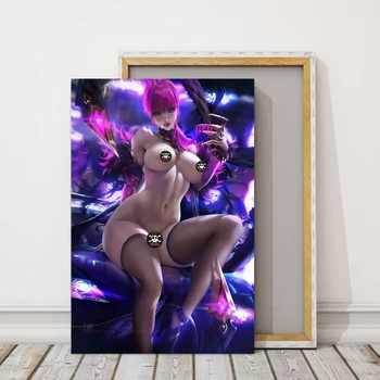 Naked Sexy Girl Legends Mäng Evelynn K/Da HD Pildid Lõuend Seina Art Maali Modulaarne Pilte Kodu Kaunistamiseks Plakat elutuba