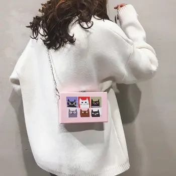 Naljakas Cartoon Kasti õlakott, Tüdrukute Armas Mitmekülgne Värvi Vöö Crossbody Kott Naiste Väike Telefoni Kott projekteerija kott