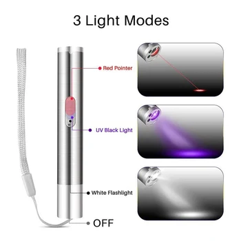 Naljakas Laser Lemmiklooma Kassi Mänguasi 5MW Red Dot Laser Valgus Mänguasi Loominguline Laser Silmist Laser Pointer Pen Interaktiivne Mänguasi LED USB UV-Taskulamp
