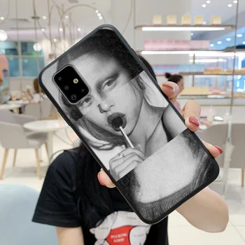 Naljakas Mona Lisar Case For Samsung Galaxy A20E A20 A30 A21S A40 A41 A50 A51 A70 A71 S9 S10 S20 S21 Plus Lisa 10 20 Ultra TPÜ Capa