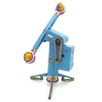 [Naljakas] Täiskasvanud Kollektsioon Retro likvideerida mänguasi Metallist Tina lõbustuspark pöörata raketi ferris wheel Kellavärk mänguasi mudel vintage mänguasi