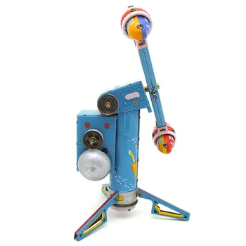 [Naljakas] Täiskasvanud Kollektsioon Retro likvideerida mänguasi Metallist Tina lõbustuspark pöörata raketi ferris wheel Kellavärk mänguasi mudel vintage mänguasi