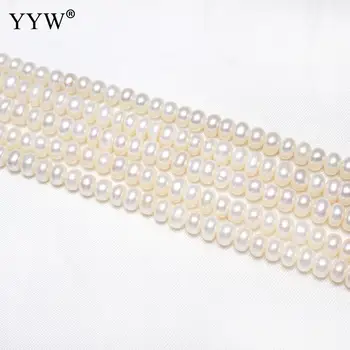 Natural White Pearl Helmed 6-7mm Kultiveeritud Kartuli Magevee Pärl Helmed Diy Ehteid Teha Approx0.8mm Approx14.8 Inch Strand