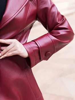 Nerazzurri Maxi fit ja põletatud nahk trentš naiste 2021 kevadel Pikk luksus disainer rõivad naiste pikad varrukad rinnamikrofon