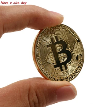 New Gold Silver Plated Bitcoin Collectible BTC Coin Pirate Treasure Props Toys For Halloween Party 183066