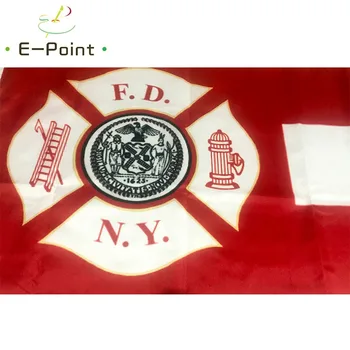 New York City Tuletõrje FDNY Lipu 3ft*5ft (90*150cm) Suurus jõulukaunistused Kodu Flag Banner Kingitused 181347