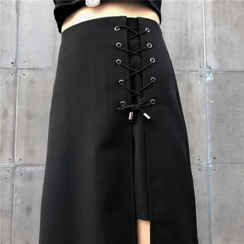 NiceMix midi seelik naiste ebaregulaarne Seelikud Harajuku stiilis line-seelik 2020. aasta uus preppy tahke riided oversiezd seelikud