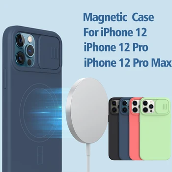 Nillkin Magnet Case for iPhone 12 Pro Max Juhul Siidine Magnet Kohandada Sillicone PC Telefon iPhone tagakaas 12 Pro 11425