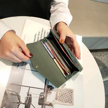 Nuleez Tõeline Cowhide Nahast Pika Rahakott Klassikalise Korea Stiilis Piisavalt Positsioon krediitkaardid, Raha, Rahakott Elegantsed Daamid kott