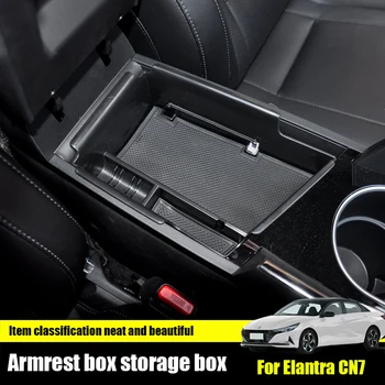 Näiteks Hyundai Elantra Avante CN7 2021 kaitsme taga kast ladustamise kasti muundatud kesk-taga kast auto interjöör