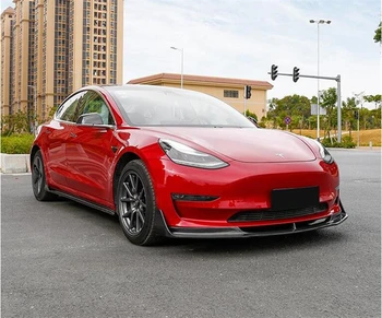 Näiteks Tesla Model 3 2019 2020 2021 2022 Päris Carbon Fiber Front Tagumine Difuusor Huule Kaitseraud Pool Seelik kit Spoiler Auto Tarvikud 2725