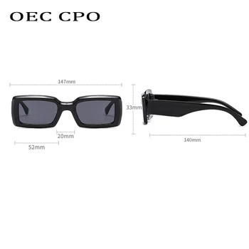 OEC CPO Vintage Ristküliku Päikeseprillid Naiste Mood PC Raami Square päikeseprillid Naine Classic Retro Mustad Prillid Oculos UV400 14613