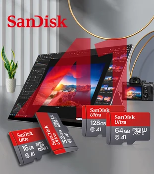 Originaal SanDisk mälukaart 256GB 128GB 64GB 32GB 16GB 120 MB/s Ultra A1 microSDXC UHS-I Class10 flash micro SD Mälukaart + Adapter 169344