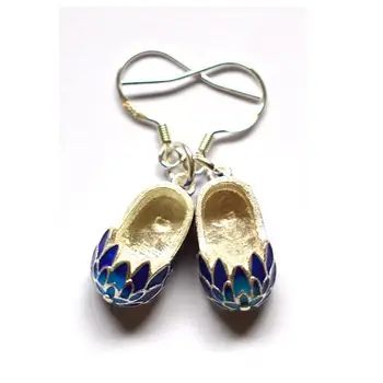 Originaalne disain emailiga portselan, käsitöö tikitud kinga kuju kõrva konks Hiina retro värvikas võlu naiste hõbedast ehteid
