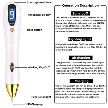 Oveliness LCD Pühkima Laigud Pen Laser Mutt Tätoveering Tilk Eemaldamise Pen Mool Eemaldamine Soolatüügas Konnasilmad Dark Spot Remover Salong Ilu Vahend 108446