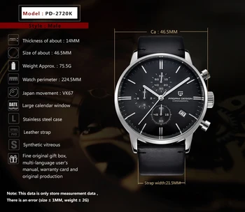 PAGANI Disain 2021 Uus Meeste Automaatne Quartz Watch Top Brändi Sõjalise Sport Chronograph Roostevabast Terasest Veekindel Kell relogio