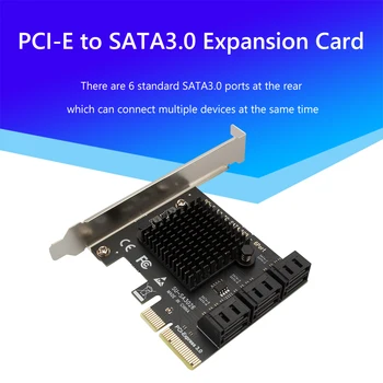 PCI-E 6/4ports SATA Kaart PCI-E 4X Kaardid PCI-Express SATA 3.0 SATA III 6Gbps PCIE X4 Laiendamine Adapter Lauad 112942