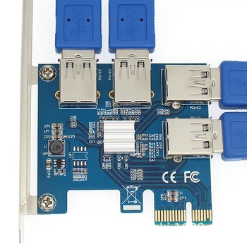 PCI-E USB Ärkaja Juhatuse 1-4 Adapter-4-port PCI-E USB 3.0 Extender Kaart BTC Kaevandamine Tarvik 73289