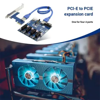 PCI-E X1, et 4 PCI Express x16 Ärkaja Kaardi Expansion Kit 1 kuni 4-Port PCI Express Lüliti Kordaja PIC HUB 6 Pin, Sata USB 3.0