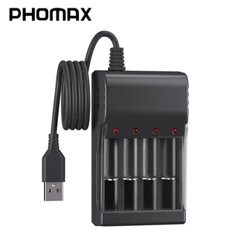 PHOMAX USB-Pistik Aku Laadija 4-Pesa Intelligentne Kiire Laadimine Nimh Nicd 1.2 V AAA/AA Laetav Aku Laadimise Jaam
