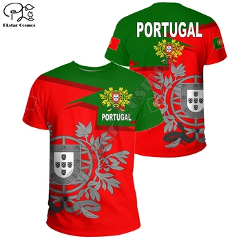 PLstar Kosmos Uusim Mood Portugal Sümbol 3D Print Suvel Meeste T-Särgid, Lipp Lühikese Varruka Peal vabaajarõivaste Brändi Riided P2