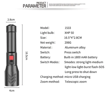 POCKETMAN 50000 luumenit taskulamp xhp50.2 võimsaim taskulamp 18650 usb taskulamp xhp50 laterna 18650 jahindus lambi küljest kerge