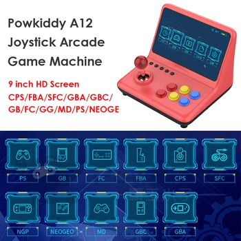 POWKIDDY A12 9 tolline Mängu Konsool 2000 Mängud, Arcade Juhtnuppu Video Gamepad 1024*600 CPU Simulaator Video Mängu Konsool 142475