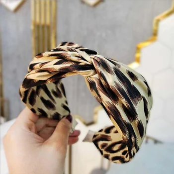 PROLY Uus Mood Naiste Peapael Risti Sõlm Leopard Hairband Täiskasvanute Vabaaja Lai Pool Turban Peakatted Juuste Aksessuaarid 63797