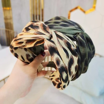 PROLY Uus Mood Naiste Peapael Risti Sõlm Leopard Hairband Täiskasvanute Vabaaja Lai Pool Turban Peakatted Juuste Aksessuaarid