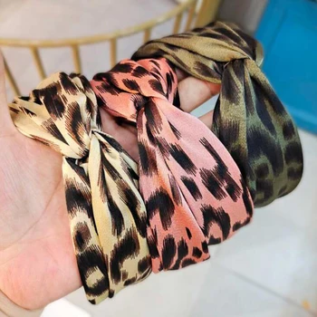 PROLY Uus Mood Naiste Peapael Risti Sõlm Leopard Hairband Täiskasvanute Vabaaja Lai Pool Turban Peakatted Juuste Aksessuaarid