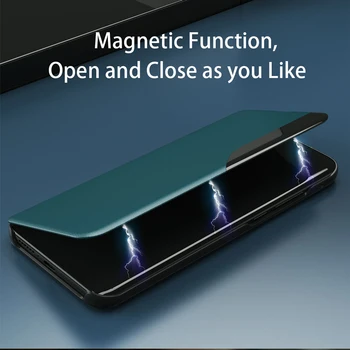 PU Nahk Smart Akna Vaadata luuk Jaoks Xiaomi Mi 10 10T Pro Lite POCO M3 X3 NFC Redmi Lisa 9 S 8 8T 9A 9C Magnet Stand Case