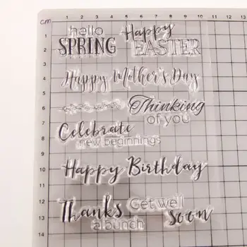 Palju õnne Sünnipäevaks Lihavõtted Silikoon Selge Pitser Stamp DIY Scrapbooking Reljeef fotoalbumi Dekoratiivne Paber-Kaardi Käsitöö Kunst Käsitöö