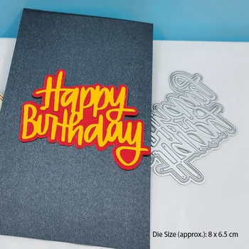 Palju õnne Sünnipäevaks Metalli Lõikamine Sureb Scrapbooking Reljeef Kaustad Kaardi Tegemine Käsitöö DIY Selge, Templid ja Kahe Die Lõigatud