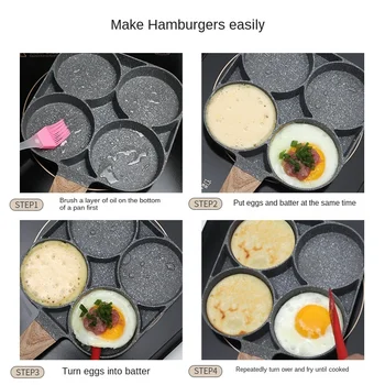 Pannil Praetud muna artefakt hommikusöök pannkoogid Praetud hamburger masin neli auku muna fort väike hallitus non-stick pann pann