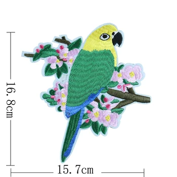Papagoi seisab Filiaali Plaaster Suur Tikand Applique Loomade Raud Riided Kleebised Decor T-särk-Jakid DIY Rõivad Õmmelda