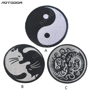 Papaki kass yin ja yang kung fu Hiina tasakaalu sümbol Taiji dragon Sõjalise Armee Taktikaliste Tikandid Plaastrid