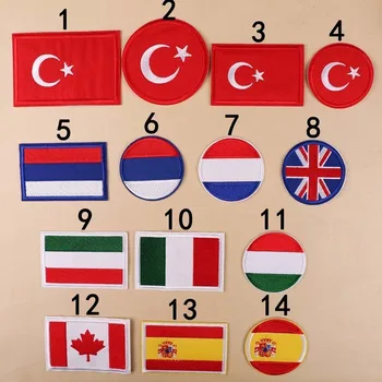 Peen Hulgi-Holland Türgi Lipu Tikitud Plaastrid Raud Riided Mantel Kotid Diy Rõivas Kleebised Tarvikud Badge)