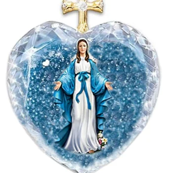 Peen Südame Kujuline Kristall Klaasist Ripats Rist Ehted Kaelakee Neitsi Maarja Armastus Omaks 141841