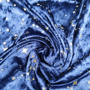 Pehme Sinine Glitter Pruunistavate Tähed Purustatud Velvet Kangast Kleit Kangast, mille Arvesti, Roosa, Must 145cm Lai 148635