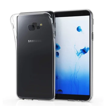 Pehme TPU Case For Samsung Galaxy J4 Pluss J4+ 2018 Selge Silikoon Kaitsev Kristall tagakaas Caso kogu Keha Capa Coque Nahk