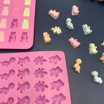 Pehme kommi QQ suhkru silikoon hallituse väike dinosaurus karu loomade küpsetamine hallituse puu-hard candy DIY dekoratiivsed kook tilguti tööriist