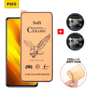 Pelicula poco x3 Pehme Matt Keraamiline Film Poco-X3-NFC Klaas Kaamera ja Ekraani Kaitsekile Xiaomi PocoX3 Poco X 3 kaitseklaas