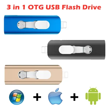 Pen Drive Otg Usb-Flash-Drive 3.0 Iphone, Android ipad 16gb 32gb 64gb 128gb 256gb Pendrive ios/micro-usb/arvuti