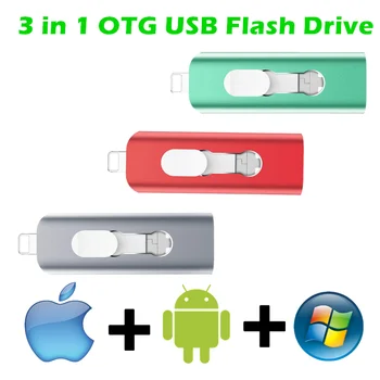Pen Drive Otg Usb-Flash-Drive 3.0 Iphone, Android ipad 16gb 32gb 64gb 128gb 256gb Pendrive ios/micro-usb/arvuti