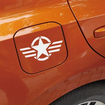 Pentagramm WWII Ees Kapuutsi Auto Kleebised Dekoratiivne Kleebis Peegeldav Sõjalise Kütusepaagi Kork Kleebised